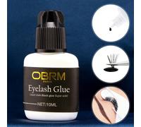 1 pezzo Colla per ciglie professionali da 10ml, super appiccicosa, asciugatura rapida in 1-2 secondi, durata fino a 6-7 settimane, adesivo per ciglie ultra nero, senza lattice, con tenuta forte, adatt