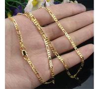 1 pezzo Collana a catena da uomo stile francese 2,5 mm, catena lunga placcata oro 18K e argento 925, gioiello unisex, 16-30 pollici, argento e dorato, 2 colori 16 pollici 40 cm,18 pollici 45 cm,20 pol
