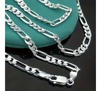 1 pezzo Collana a catena placcata in argento sterling 925 da 4 mm, classica, per uomo e donna, lunga catena punk hip hop, adatta per uso quotidiano o come regalo per il nuovo anno 2025, lunghezza 16-3