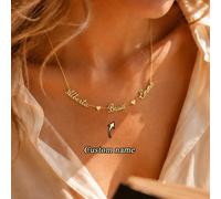 1 pezzo Collana a forma di cuore con più nomi, gioiello in acciaio inossidabile, collana personalizzata con nome, regalo natalizio esclusivo e personalizzato, collana con ciondolo a forma di cuore inc