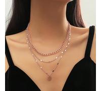 1 pezzo Collana a più strati di charme a disco alla moda, regalo di gioielli per la data delle donne Tagli UnicaFerro