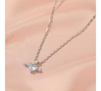 1 pezzo Collana alla moda e casual semplice, adatta per tutti gli usi, con decorazione a fiocco a forma di cuore e ali, adatta per l uso quotidiano delle donne, adatta anche per San Valentino Tagli Un