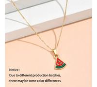 1 pezzo Collana alla moda e minimalista con ciondolo a forma di anguria, adatta per ragazze adolescenti. Possibili lievi variazioni di colore dovute a differenze di lotto di produzione. Tagli UnicaFru