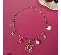 1 pezzo Collana artigianale con elementi da spiaggia estiva, ciondolo a forma di stella marina e conchiglia, stile sole, pendente a raggiera, gioielli da donna, accessori gioielleria stile boho (legge