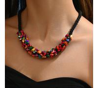 1 pezzo Collana bohémien colorata con conchiglie e pietre, adatta per indossare dalle donne in spiaggia, in vacanza, ai festival musicali Pietra