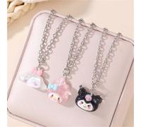 1 pezzo Collana clavicolare in resina con Kuromi, My Melody e Jewel Dog (Cani Gioiello) della serie Sanrio Sweet Girl 1 Melodia Rosa,1 cane di giada bianca,1 pezzo di Coulomb nero,3 set di combinazion