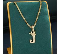 1 pezzo Collana con catena a torsione dorata con ciondolo personalizzabile a lettera, adatta per uomo, ragazza e bambini, ottimo regalo per compleanni A,B,C,D,E,F,G,H,I,J,K,L,M,N,O,P,Q,R,S,T,U,V,W,X,Y