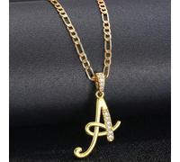 1 pezzo Collana con catena con carattere artistico alla moda e iniziale inglese, personalizzabile con nome per bambini e bambine, regalo di compleanno per bambini A,B,C,D,E,F,G,H,I,J,K,L,M,N,O,P,Q,R,S