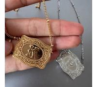 1 pezzo Collana con catena di perline e iniziale inglese in rilievo, elegante e alla moda, adatta per l'uso quotidiano, scelta migliore come regalo di gioielli per donne e uomini (Cappello venduto sep