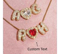 1 pezzo Collana con ciondolo a bolle 3D con iniziale personalizzata, gioiello personalizzato con nome, collana con ciondolo a bolle rotonde con iniziale - regalo personalizzato per amici, coppie e fam