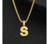 1 pezzo Collana con ciondolo a catena attorcigliata con lettera, adatta per bambini e ragazzi, gioiello da strada, regalo di compleanno A,B,C,D,E,F,G,H,I,J,K,L,M,N,O,P,Q,R,S,T,U,V,W,X,Y,Z,C.LettereAcc