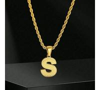 1 pezzo Collana con ciondolo a catena torta a lettera iniziale, gioiello da strada adatto per ragazzi e ragazze adolescenti, regalo di compleanno A,B,C,D,E,F,G,H,I,J,K,L,M,N,O,P,Q,R,S,T,U,V,W,X,Y,ZAcc