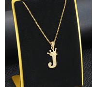 1 pezzo Collana con ciondolo a corona in zirconia cubica in stile classico in rame, accessorio per gioielli da festa e decorazione, accessorio per strada A,B,C,D,E,F,G,H,I,J,K,L,M,N,O,P,Q,R,S,T,U,V,W,