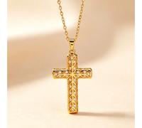 1 pezzo Collana con ciondolo a croce alla moda e versatile, adatta per decorazione e uso quotidiano, può essere regalata come preghiera o benedizione a famiglia, amici e studenti Tagli UnicaRame