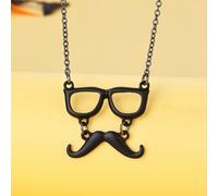 1 pezzo Collana con ciondolo a forma di baffo in lega di zinco nera, adatta per le donne da indossare in occasioni di Ognissanti Tagli UnicaLega di zinco