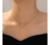 1 pezzo Collana con ciondolo a forma di cuore e lettera, semplice e alla moda, con charm a forma di lettere e parole d'amore, catenina collarino, idea regalo per San Valentino, mamma, festa della mamm