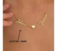 1 pezzo Collana con ciondolo a forma di cuore personalizzato con più nomi in oro e argento, con lettere, numeri e caratteri, regalo unico e ideale per lei, anniversari, compleanni, laurea, festa della