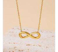 1 pezzo Collana con ciondolo a forma di infinito e simbolo dell'amore in acciaio inossidabile, stile minimalista e versatile, collana a catena per la clavicola delle donne, simbolo dell'amore eterno T