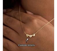 1 pezzo Collana con ciondolo a forma di lettera d'amore 3D in miniatura, collana personalizzata con lettera in oro, collana di famiglia, collana minimalista, collana da donna, regalo per la festa dell