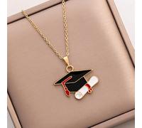 1 pezzo Collana con ciondolo a forma di tocco da laurea in smalto, collana con ciondolo alla moda e delicata per adolescenti, regalo per la stagione della laurea, regalo per gli amici Tagli UnicaLega