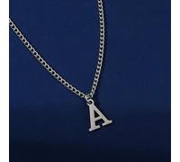 1 pezzo Collana con ciondolo a lettera minimalista in acciaio inossidabile per uomo, adatta per viaggiare e indossare in foto L,M,S,H,A,T,O,X,B,C,D,E,F,G,I,J,K,N,P,Q,R,U,V,W,Y,ZAcciaio inossidabile