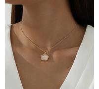 1 pezzo Collana con ciondolo a quadrifoglio decorato con strass, gioiello dolce da donna per il ballo, la festa, l'appuntamento, regalo per San Valentino, mamma, madre, Festa della Mamma Tagli UnicaLe