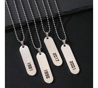 1 pezzo Collana con ciondolo a targhetta con nome e anno, in acciaio inossidabile a forma ovale con il numero dell'anno di nascita, regalo personalizzato per il compleanno di un adolescente 1980,1981,