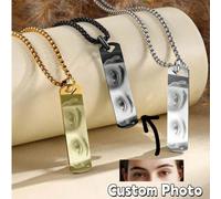 1 pezzo Collana con ciondolo personalizzato con foto degli occhi umani per donna/uomo, regalo per la Festa del Papà, regalo per il papà, regalo per il fidanzato, gioiello personalizzato con la tua fot