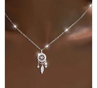 1 pezzo Collana con ciondolo unico e di alta qualità in argento S925 a forma di acchiappasogni con piuma, gioiello di moda, regalo adatto per donne, ideale per San Valentino, compleanni, anniversari, 