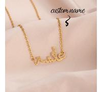 1 pezzo Collana con nome arabo personalizzato opaco, Collana in acciaio inossidabile personalizzata alla moda, Ciondolo con nome arabo personalizzato, Gioiello regalo unico per la ragazza, Regalo di N