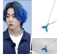 1 pezzo Collana con pendente a forma di coda di pesce blu oceano, stile fashion K-pop, gioiello d'argento per il collo Tagli Unica,A,B,C,D,ELega di alluminio
