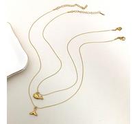 1 pezzo Collana con pendente in acciaio inossidabile impermeabile e resistente alla scolorimento, a forma di sirena e cigno, adatta per l'uso quotidiano delle donne, accessorio estivo da spiaggia 40+5