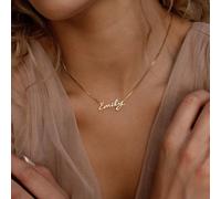 1 pezzo Collana con targhetta personalizzata con nome, di , personalizzabile, in oro, collana con targhetta di nome, di lusso leggero e di alta gamma, perfetta come regalo di compleanno per la miglior
