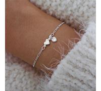 1 pezzo Collana e bracciale in acciaio inossidabile con cristalli e lettera a forma di cuore, stile vintage, per donna L,M,S,H,A,T,O,B,C,D,E,F,G,I,J,K,N,P,R,V,W,Y,ZAcciaio inossidabile