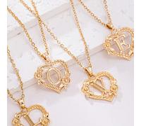 1 pezzo Collana elegante e alla moda con ciondolo a forma di cuore con lettera 26, adatta per l'uso quotidiano delle adolescenti. Anche un regalo ideale per gli amici, che mostra uno stile di design g