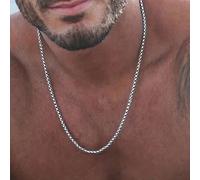 1 pezzo Collana in acciaio inossidabile con catena a grano di mais decorata con zirconia cubica e perle finte, catena singola opzionale per accessorio pendente, regalo adatto per la Festa del Papà, ac