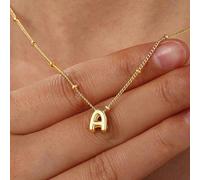 1 pezzo Collana multistrato in acciaio inossidabile con ciondolo in rame lucido con iniziali inglesi A-Z forate, collana casual quotidiana personalizzata da ragazza, catena a collarino Tagli UnicaLega