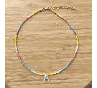 1 pezzo Collana pendente 2 mm colorato cristallo & in acciaio inossidabile alfabeto iniziale L,M,S,H,A,T,O,X,B,C,D,E,F,G,I,J,K,N,P,Q,R,U,V,W,Y,Zvetro