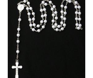 1 pezzo Collana pendente a croce in legno vintage semplice con ritratto della Vergine Maria con perle, alla moda e versatile, adatto per il regalo del giorno della madre Tagli UnicaLega di zinco