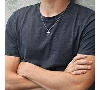 1 Pezzo Collana Pendente Croce In Acciaio Inossidabile Elegante, Lavabile E Non Sbiadisce, Non Perde Lucentezza, Ottimo Regalo Per Uomini, Adatta Per L'uso Quotidiano E Le Feste Tagli UnicaAcciaio ino