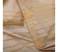 1 pezzo Collana pendente in rame con strass numero per coppia ( ) 111,222,333,444,555,sei,Sette,888,999Rame