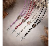 1 pezzo Collana personalizzata con ciondolo di Vergine Maria in perla, gioielleria cattolica per uomo e donna, regali fotografici personalizzati con significato profondo per la Festa della Mamma, la F