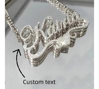 1 pezzo Collana personalizzata in acciaio inossidabile a doppio strato, con ciondoli a forma di cuore e a forma di lettera. Brillerà luminosamente sotto la luce e avrà un effetto di filtraggio dell'at