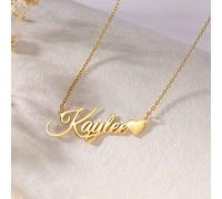 1 pezzo Collana personalizzata in acciaio inossidabile con nome inciso, regalo elegante personalizzato, adatto per il rientro a scuola, l'inverno, San Valentino, la Festa della Mamma, uso quotidiano, 