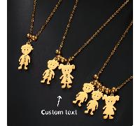 1 pezzo collana personalizzata in oro, argento o oro rosa per ragazzi e ragazze, con catena incisa con nome, regalo per madre e figlio, regalo di famiglia, gioiello pendente in acciaio inossidabile, r