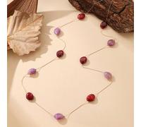 1 pezzo Collana stile vintage in acrilico, mix di viola e rosso, regalo versatile per la Festa della Mamma PMMA