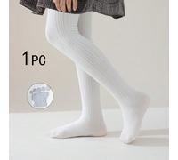 1 pezzo Collant a righe verticali per ragazze/bambine/bambini, collant monocromatici bianchi con piede, leggings a righe, collant senza piede stile principessa, pantaloni a lunghezza intera per la pri