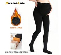1 pezzo Collant termici da maternità, colore nero tinta unita, elastici e caldi, adatti per la gravidanza precoce, intermedia e avanzata, autunno/inverno, confortevoli M/L,L/XLColore unicoTessuto