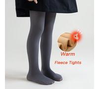 1 pezzo Collant termici grigi da ragazza con fodera termica spessa e calda, classici casual resistenti al freddo, comodi e morbidi, con staffa, leggings semplici e versatili, adatti per feste di compl