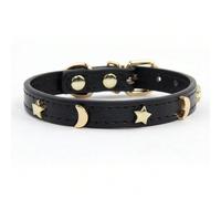 1 Pezzo Collare Per Gatti In PU Con Decorazioni Di Stelle, Luna E Borchie Dorate, Regolabile Per Cani Piccoli Come Chihuahua, Dachshund, Teddy M,S,XSBlocchi di colore,Geometrico,Colore unicoPoliuretan